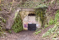 Devonshire tunnel south portal, sealed, overgrown